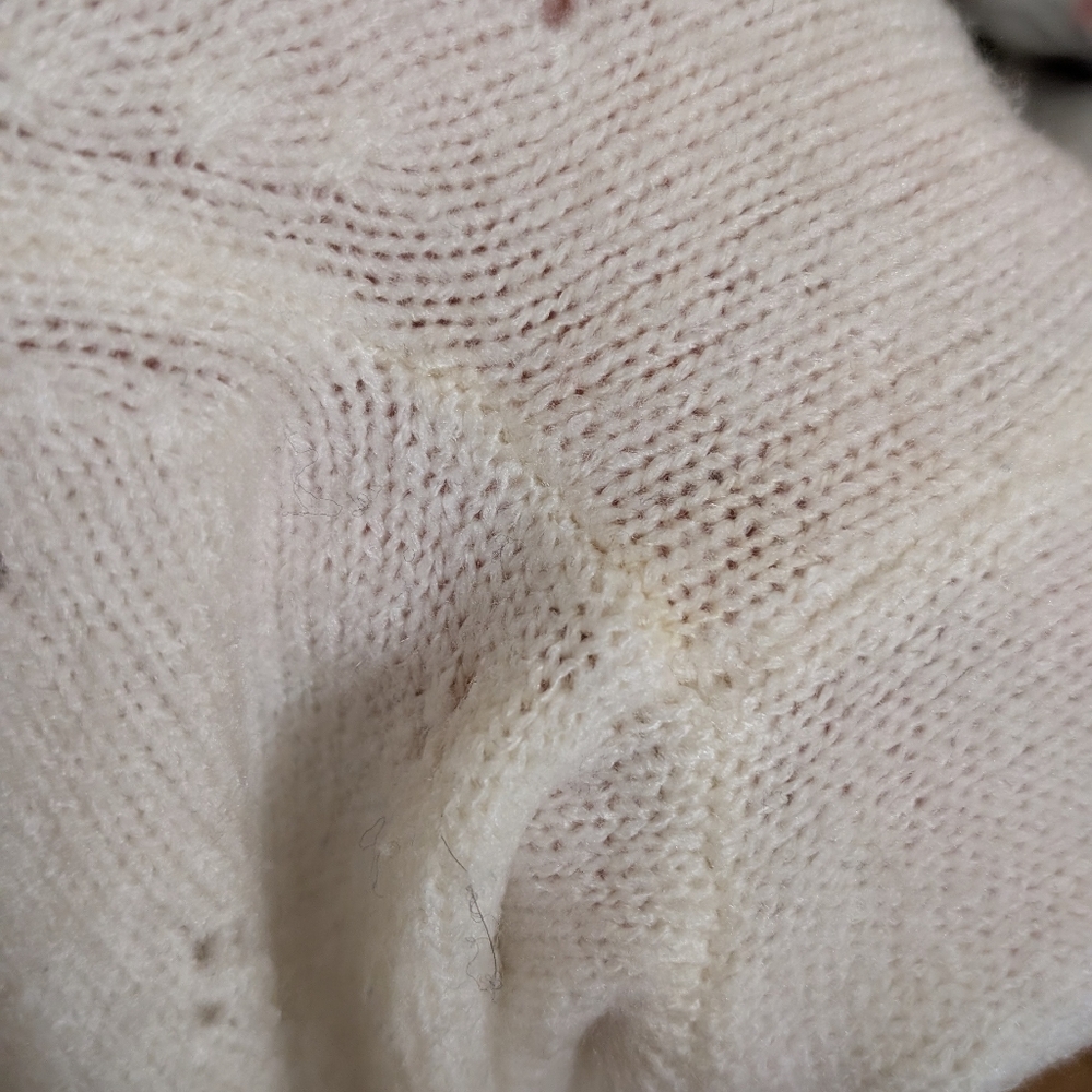 Abercrombie & Fitch White Puff Sleeve Pointelle Cardigan Size XS - Picture 6 of 9